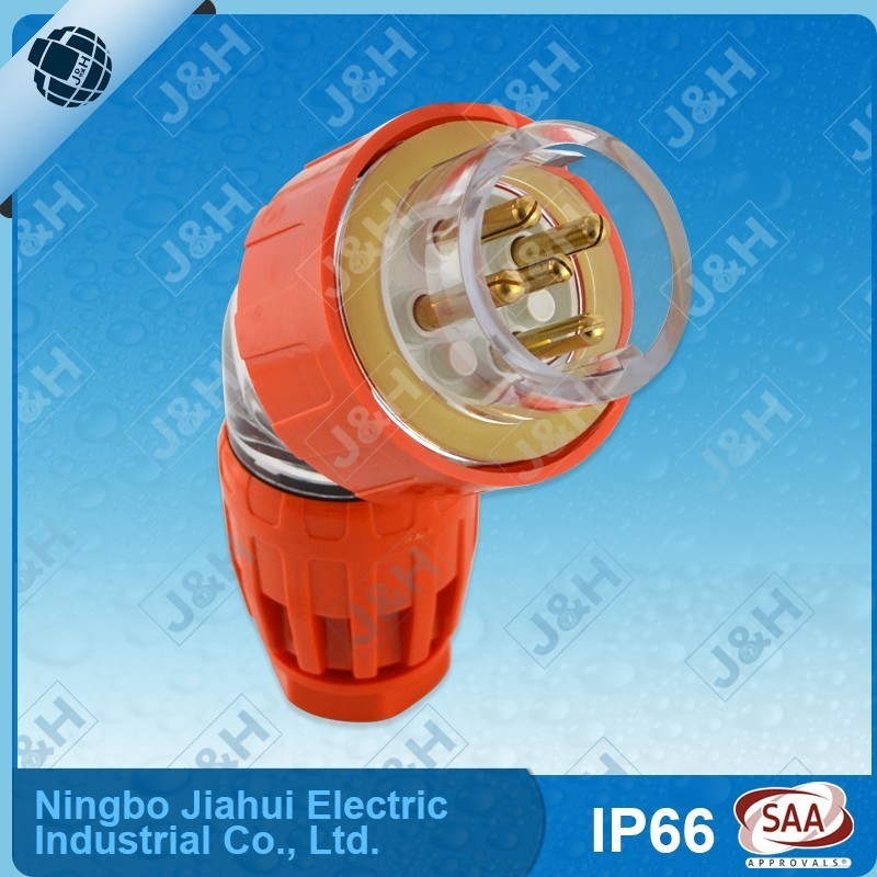 Australia Standard Electric Power Plug 10A 500V 5 Pin Angle IP66 Industrial Socket and Plug