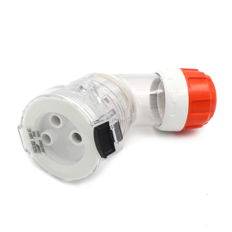 Hot Sell Standard IP66 Waterproof 250V 20A 56ASC320 Industrial Angle Extension Socket,industrial socket