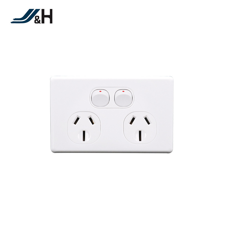 SAA plastic australian switched socket single powerpoint, AS/NZS horizontal wall switch ,light switch wall socket