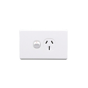 SAA plastic australian switched socket single powerpoint, AS/NZS horizontal wall switch ,light switch wall socket