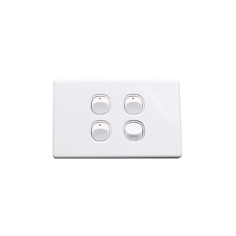 Hot sell australian standard saa plastic wall switch 4 gang 2 Way switch,wall light switch