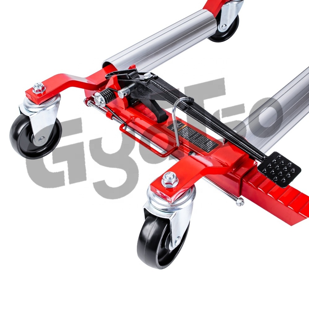 Wheel Dolly Car Skate, Heavy Duty Vehicle Positioning with Ratchet Foot Pedal, Ratchet Type Tire Skate go Jack for Car Truck