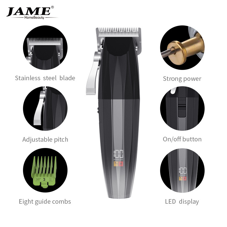 JAME JM-G10 Clipper for Men Cord/Cordless Professional Barber Hair Cutting Kit Beard Trimmer with LED Display