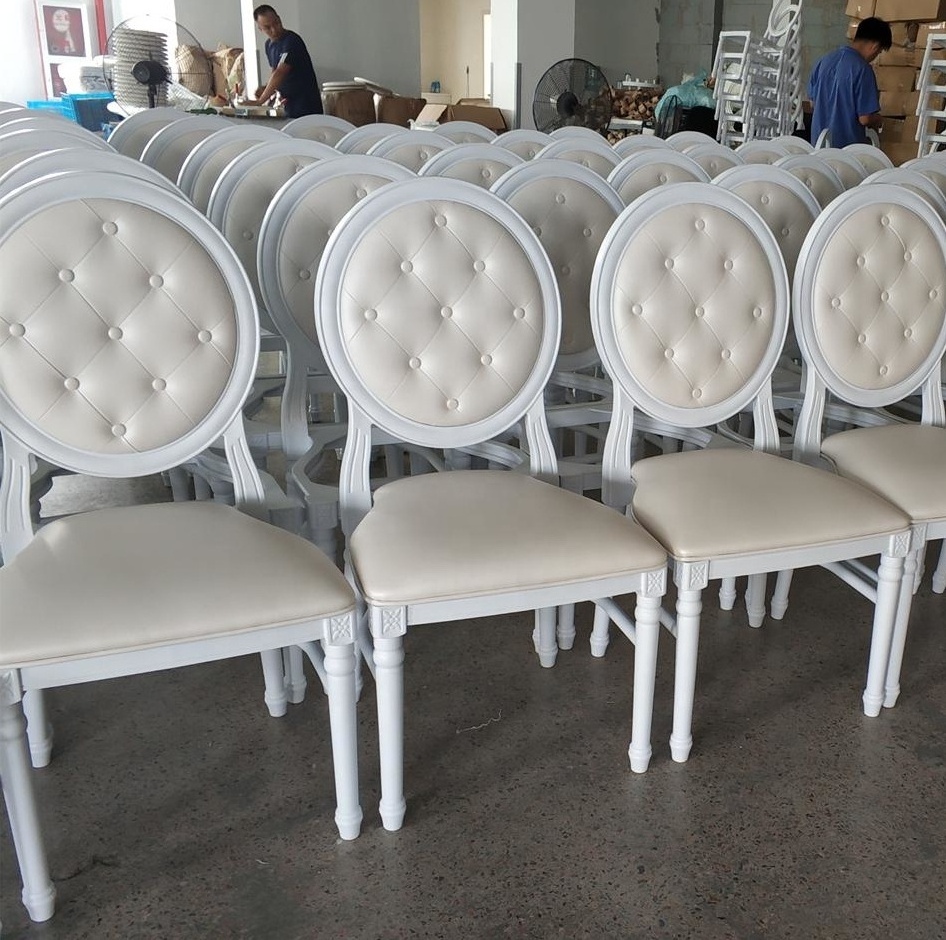 Tufted back white louis armless ghost home restaurant dining chair