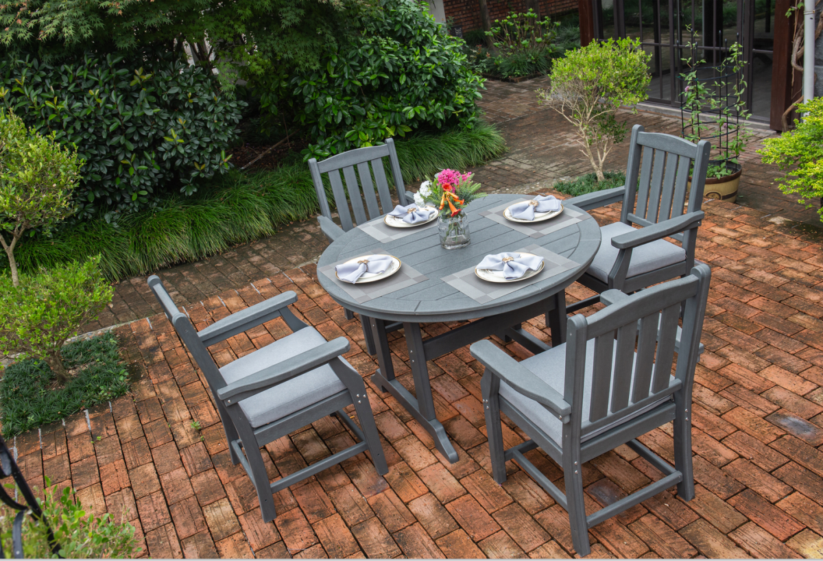 HDPE Dining Table  and  HDPE Chair With Armrest Adirondack Chair  Combination