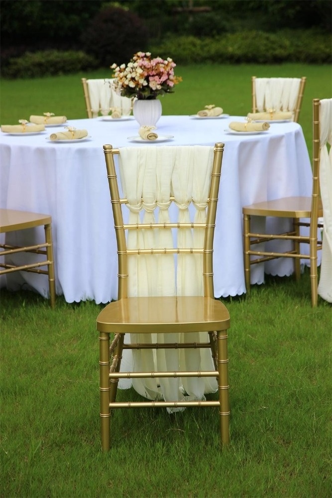 Resin chiavari chair different colors  using in rental event  party  gold color