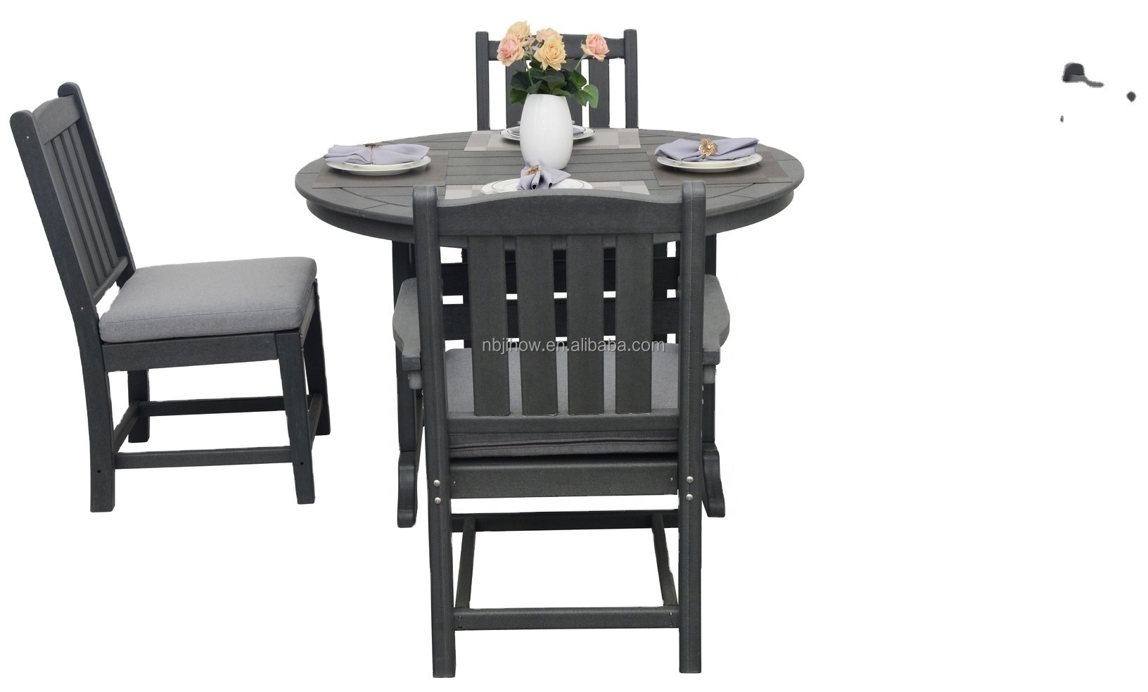 HDPE Dining Table  and  HDPE Chair With Armrest Adirondack Chair  Combination