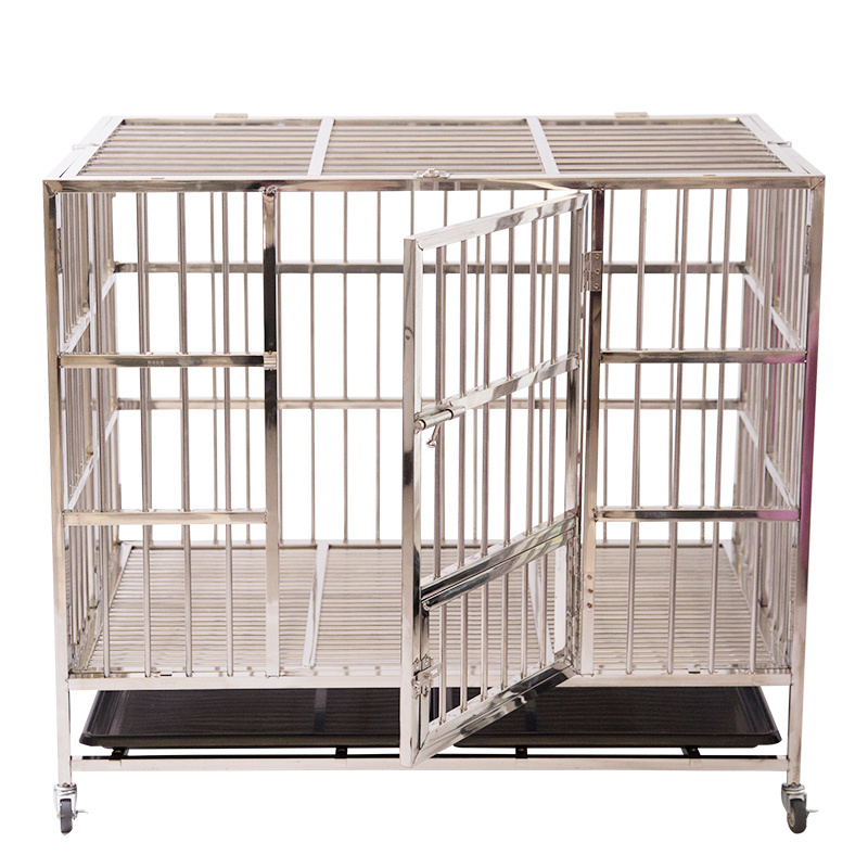 Indoor iron eco friendly stable metal dog crate pet cage supplier dog cages for sale with wheels