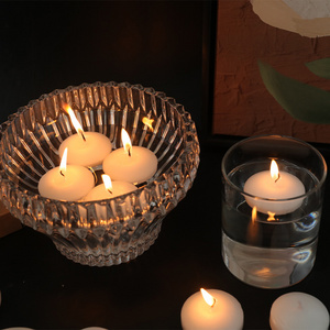 Decorative Luxury Candle White Soy Wax Floating Candles Burn 2-10H Floating Candles In Water Holder