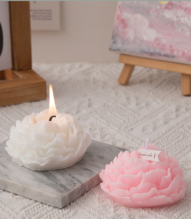 Jinmai Wholesale Soy Candles Scented Luxury Private Label Christmas Peony Flower Scented Candles