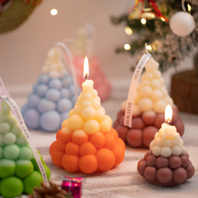 Decorative Candles Scented Luxury Wholesale Soy Wax Scented Candle Gift Set Conical Rainbow Candles