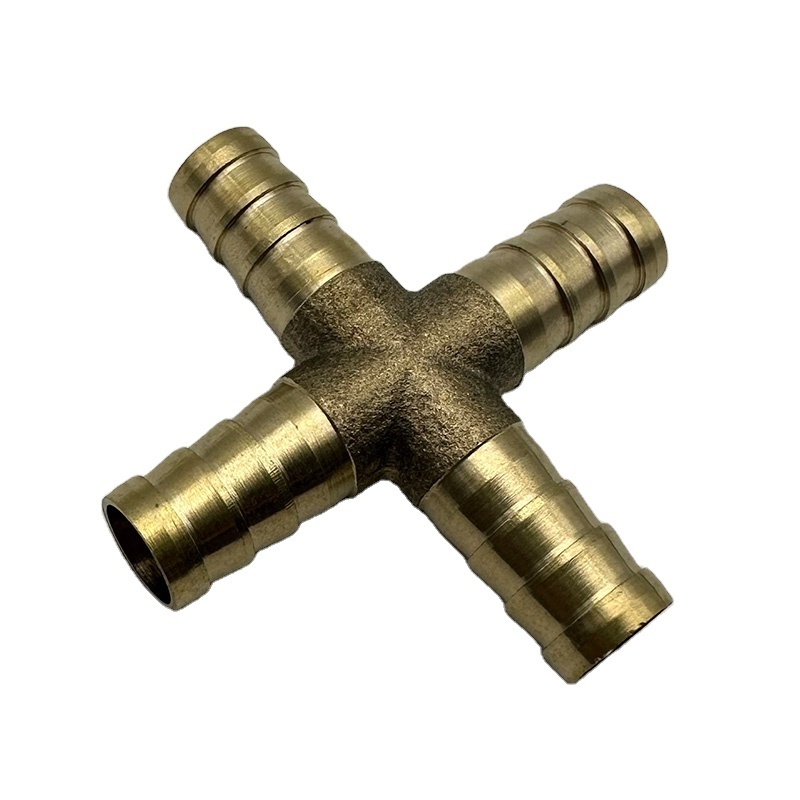 High-Quality Brass Barbed 4 Way Cross Fitting