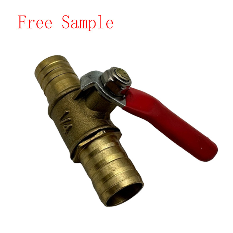 12mm Hose Barb Inline Brass Water Oil Air Gas Fuel Line Shutoff Ball Valve Pipe Fittings Pneumatic Connector