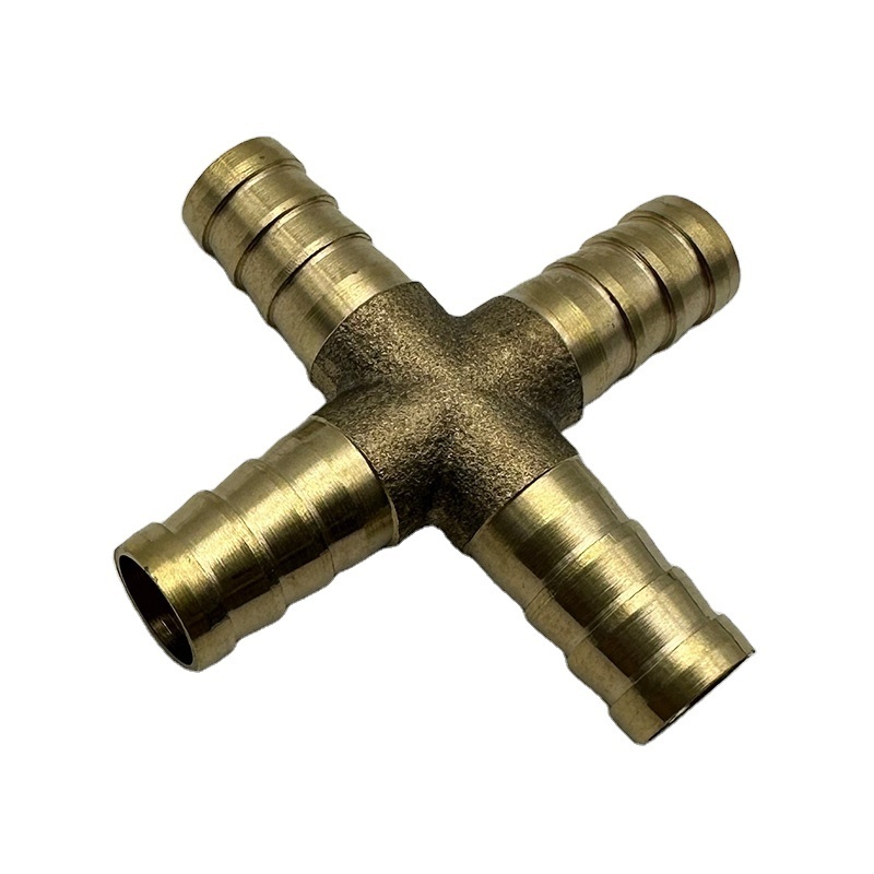 High-Quality Brass Barbed 4 Way Cross Fitting