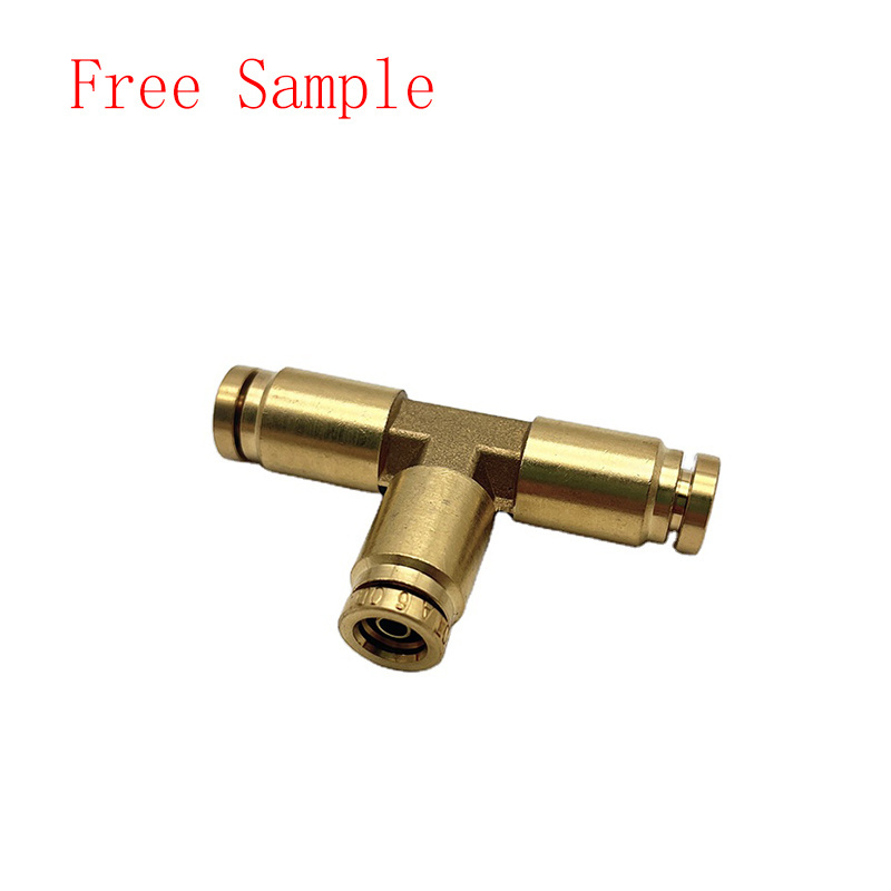 90 degree composite an hose end connect air Unoin Tee Brass DOT push lock fittings