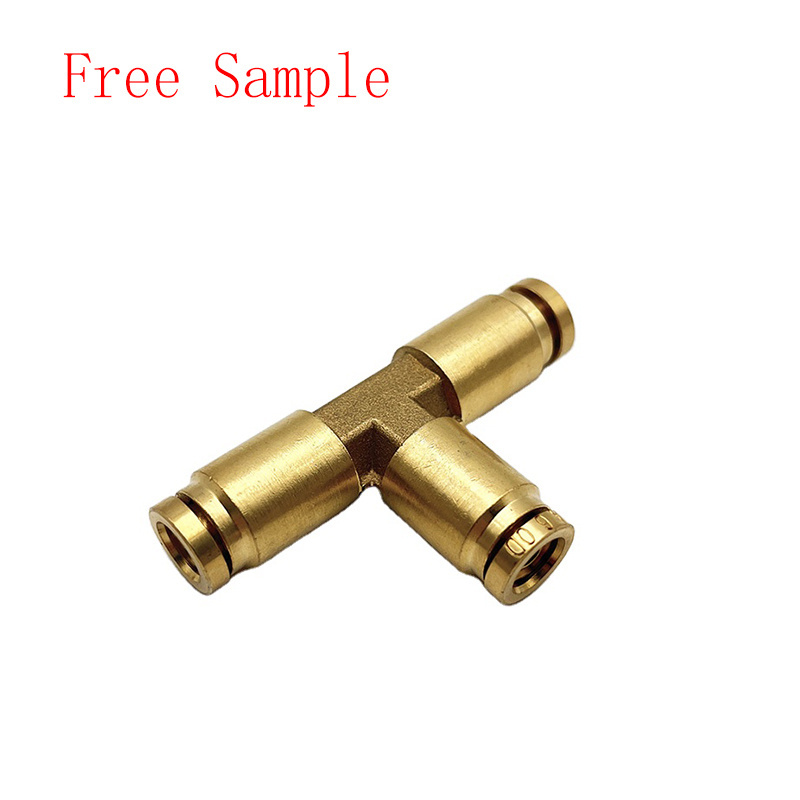 90 degree composite an hose end connect air Unoin Tee Brass DOT push lock fittings