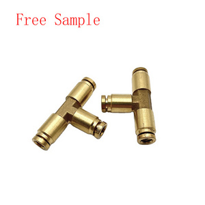 90 degree composite an hose end connect air Unoin Tee Brass DOT push lock fittings