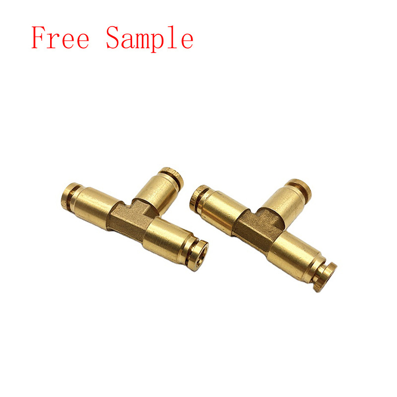 90 degree composite an hose end connect air Unoin Tee Brass DOT push lock fittings