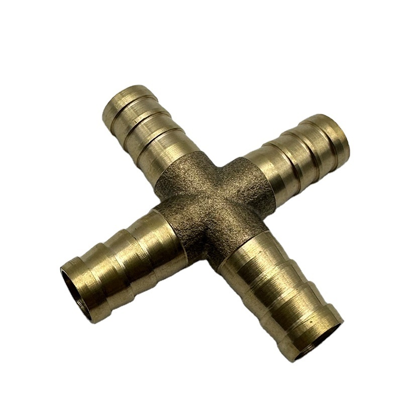 High-Quality Brass Barbed 4 Way Cross Fitting