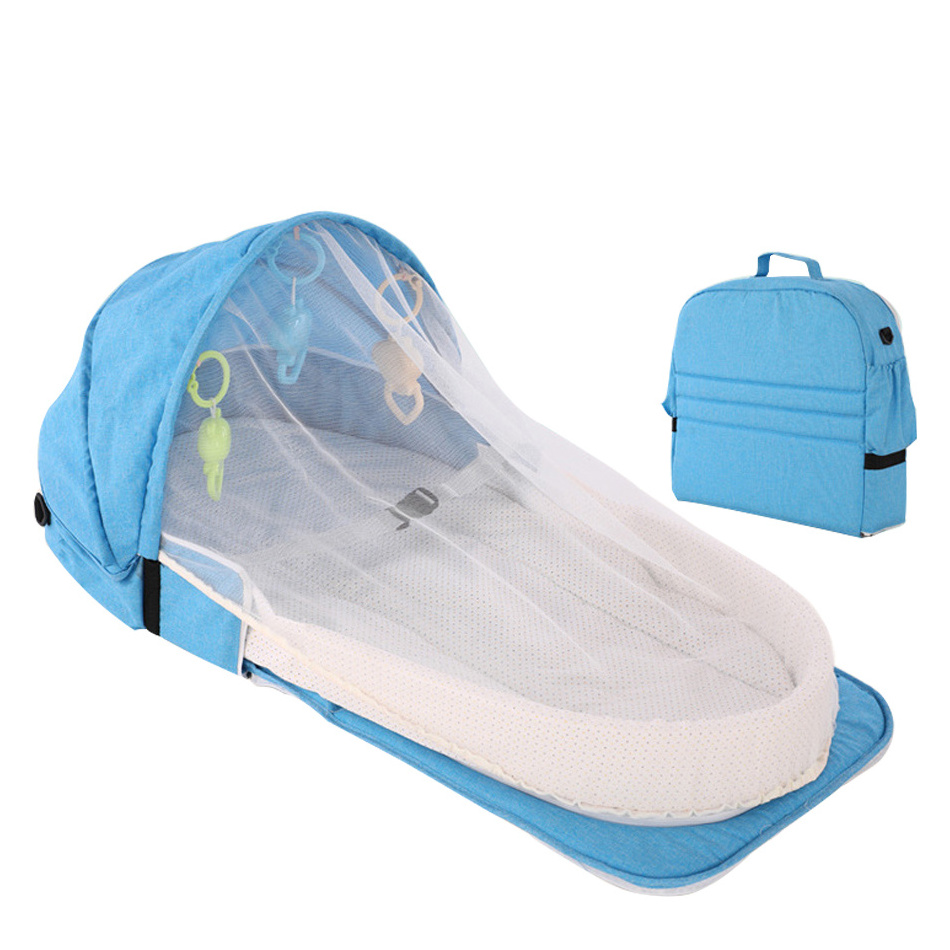 Portable Baby Nest Bed Foldable Breathable Infant Sleeping Basket Camping Travel Sun Protection Mosquito Net Baby Bed Nest