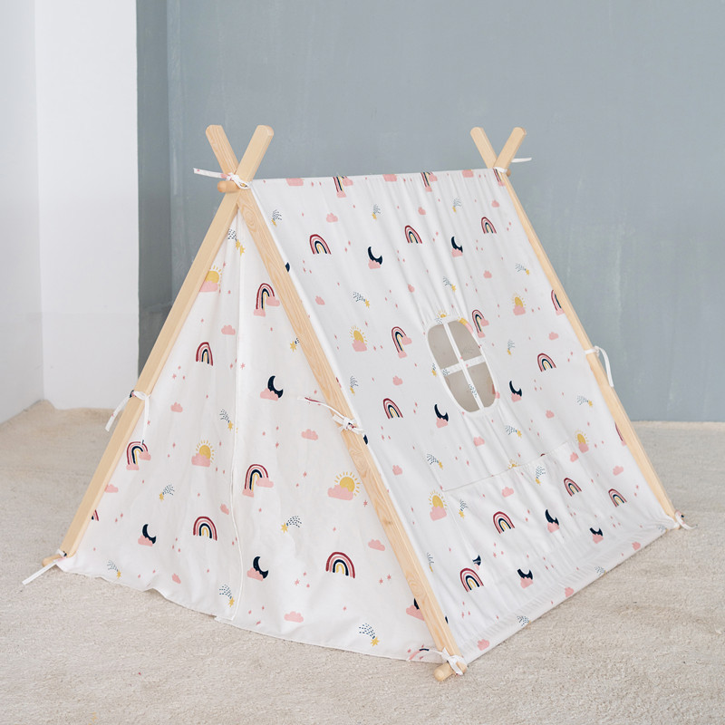 Classic White Indian Kids Play Party House Funny Toy Tent Indoor Boy and Girl Play Teepee Children Tipi