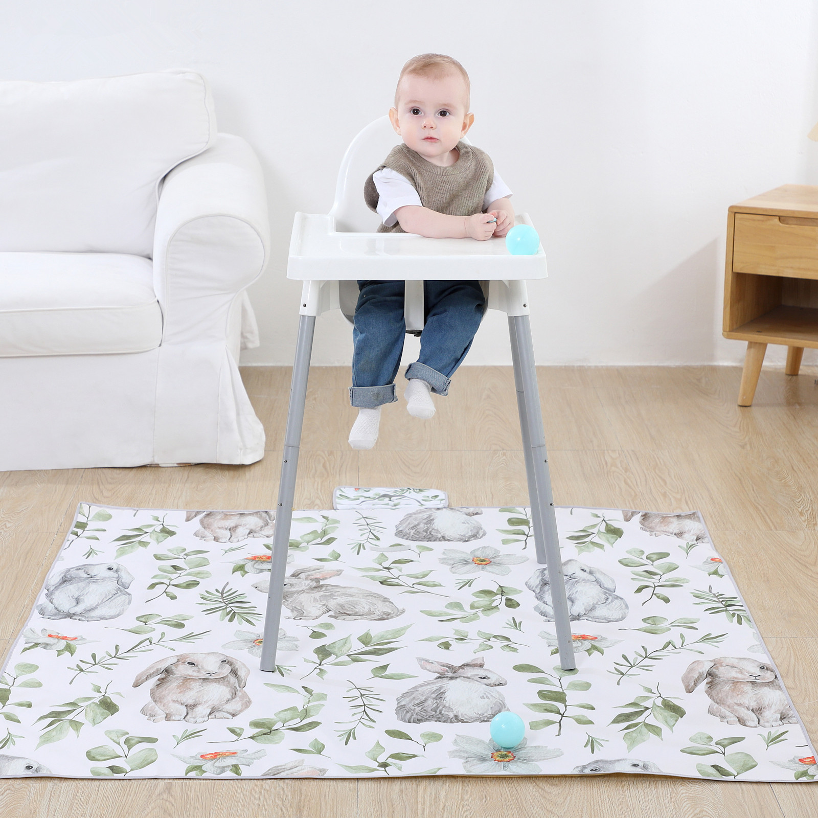 baby Stress-Free Mealtime,Easy Clean Waterproof Splat Mat - Say Goodbye to Messes, Spills, and Floor Stains