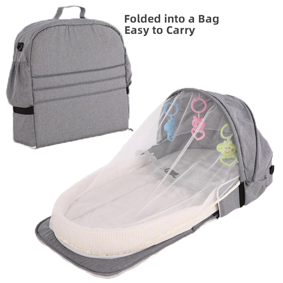 Portable Baby Nest Bed Foldable Breathable Infant Sleeping Basket Camping Travel Sun Protection Mosquito Net Baby Bed Nest