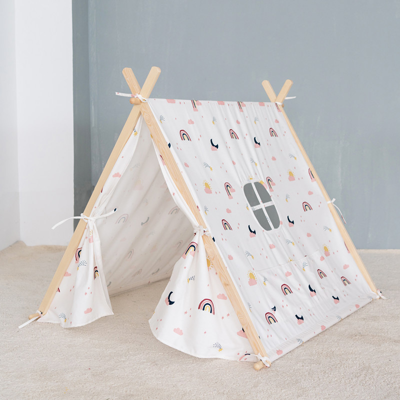 Classic White Indian Kids Play Party House Funny Toy Tent Indoor Boy and Girl Play Teepee Children Tipi