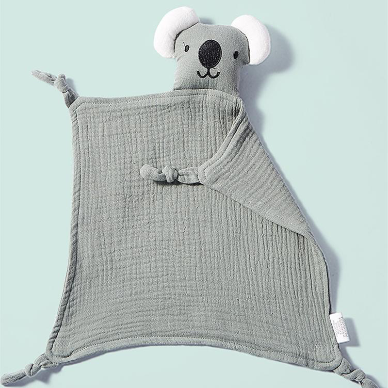 Newborn Baby Cotton Comfort Towel Bib Muslin Burp Cloth Teether Toys Swaddle Security Blanket