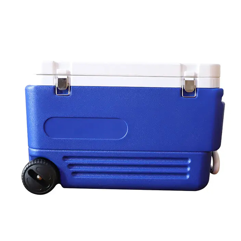 60L Insulation Large Outdoor Portable Cooler Box Solar Panel Plastic Ice Box Coolers Ice Cooler With Wheels