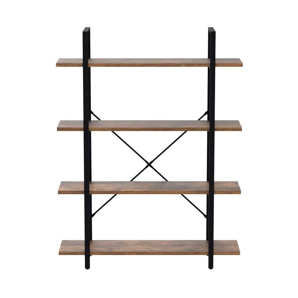 NBHY Hot Sell Factory Custom 4 Tier Wood Living Room Large Tall Bookcase Metal Storage Shelf Display Ladder Book Shelf