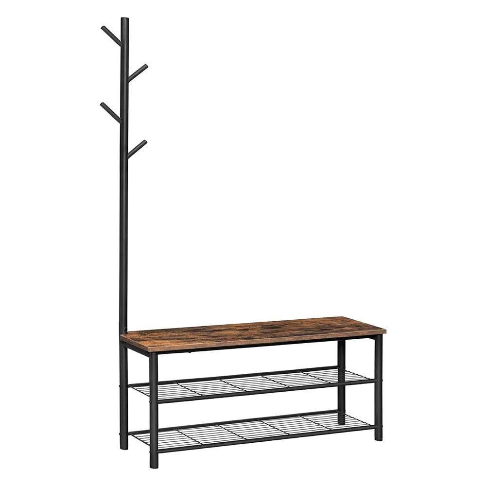 NBHY Customized industrial 40 inch Entryway Stotage Shoe Bench Clothing Stand Coat Rack with Hooks