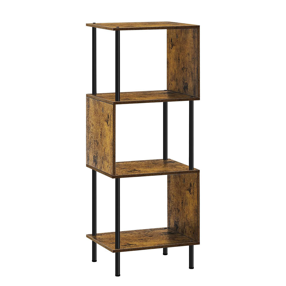 NBHY 4 Tier Modern Multi-Function Freestanding Bookcase S-Shaped Tree Bookshelf with Metal Frame