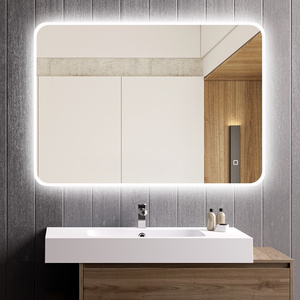 Manufacture Hot Sale Frameless Led lighted Bathroom Mirror rectangle touch sensor Bluetooth speakers smart mirror with led light