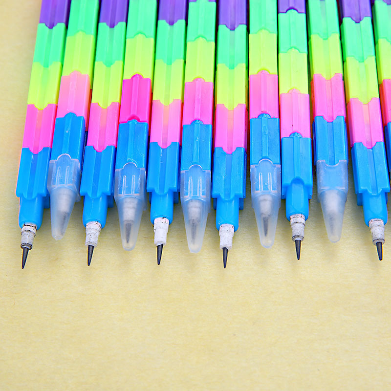 Cheap Price Promotional colorful Plastic DIY free cutting HB pencil for kids