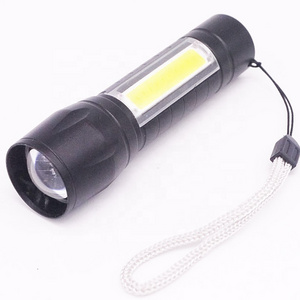 Mini Rechargeable Cob Torch Zoom LED Flashlight