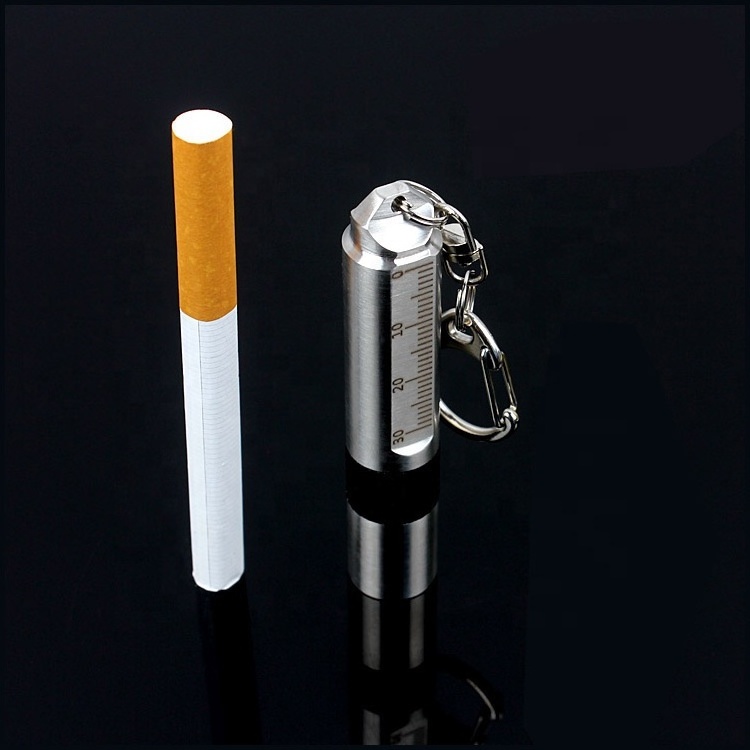 Mini Ruler Stainless Steel Pocket LED Flashlight with Key Chain