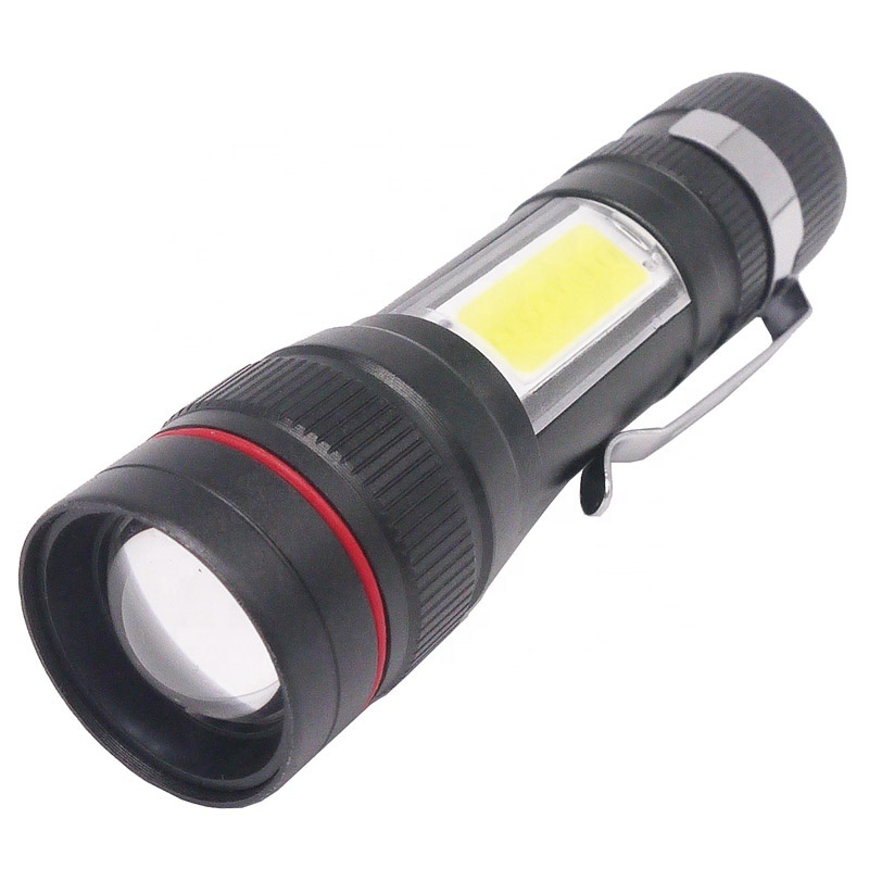 Mini Rechargeable Pen Clip Torch Zoom Flashlights