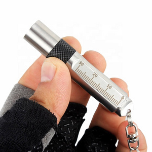 Mini Ruler Stainless Steel Pocket LED Flashlight with Key Chain