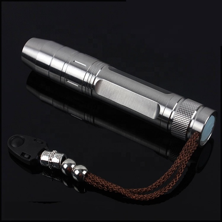 Tri Color Stainless Steel LED Flashlight with Ruler