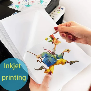 50pcs per pack High Quality Self Adhesive Waterproof 115gsm Glossy White Inkjet Printable A4 Photo Paper