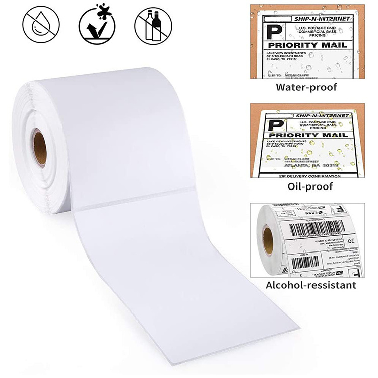 adhesive Packaging Label 4x6 for waybill print sticker blank Thermal Label Sticker Paper shipping labels