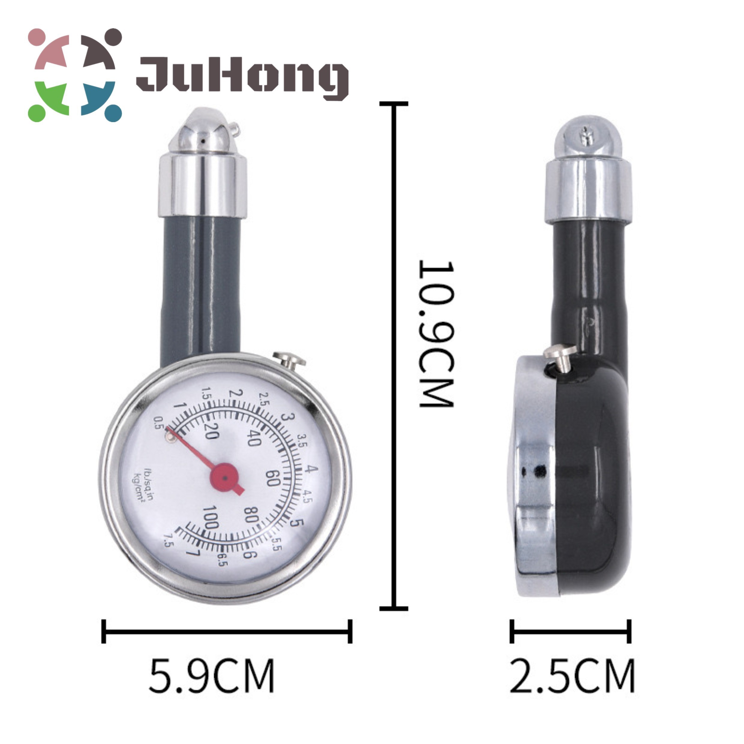 Manual High-precision Tire Pressure Gauge with Air Release Button 10-100 psi with Plastic Box