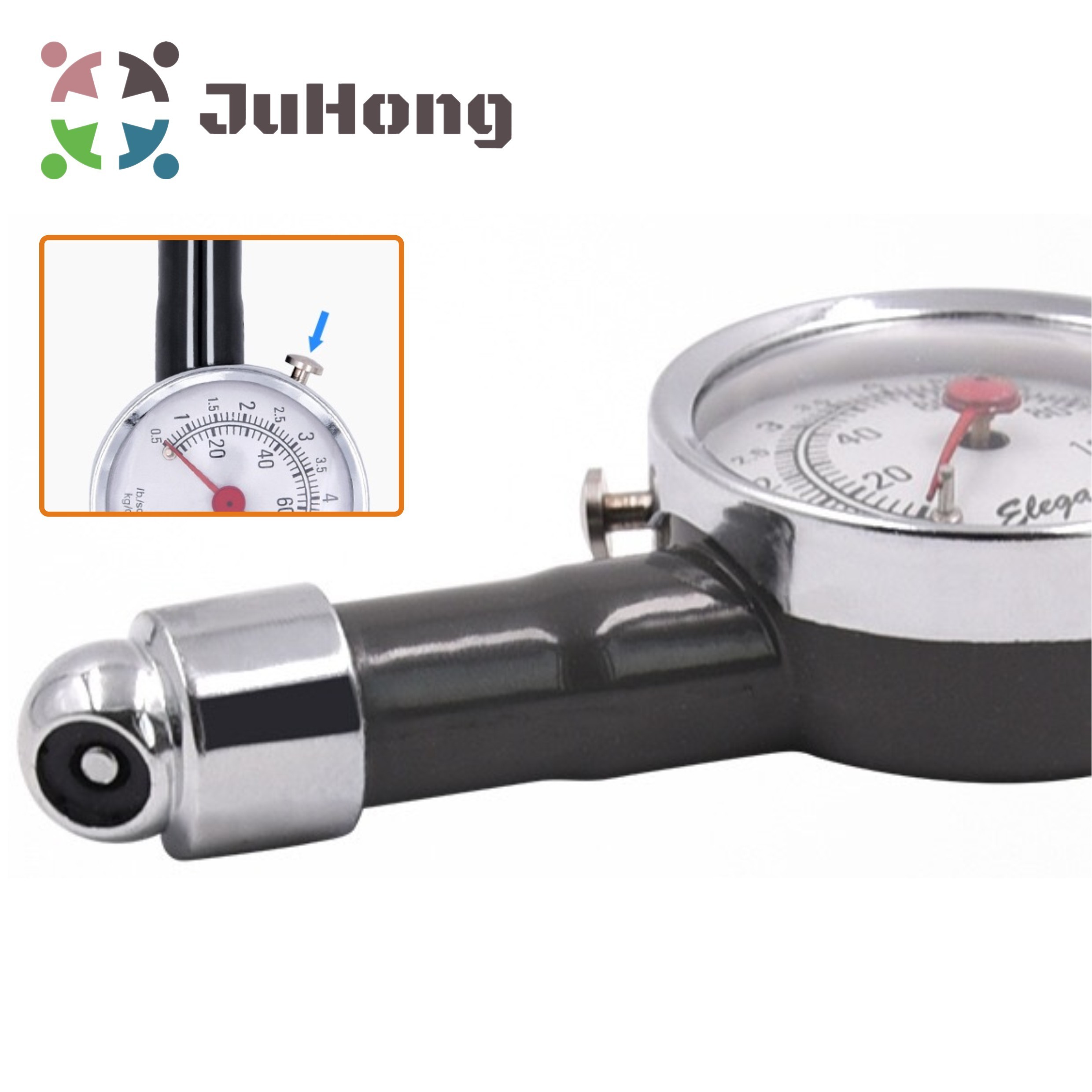 Manual High-precision Tire Pressure Gauge with Air Release Button 10-100 psi with Plastic Box