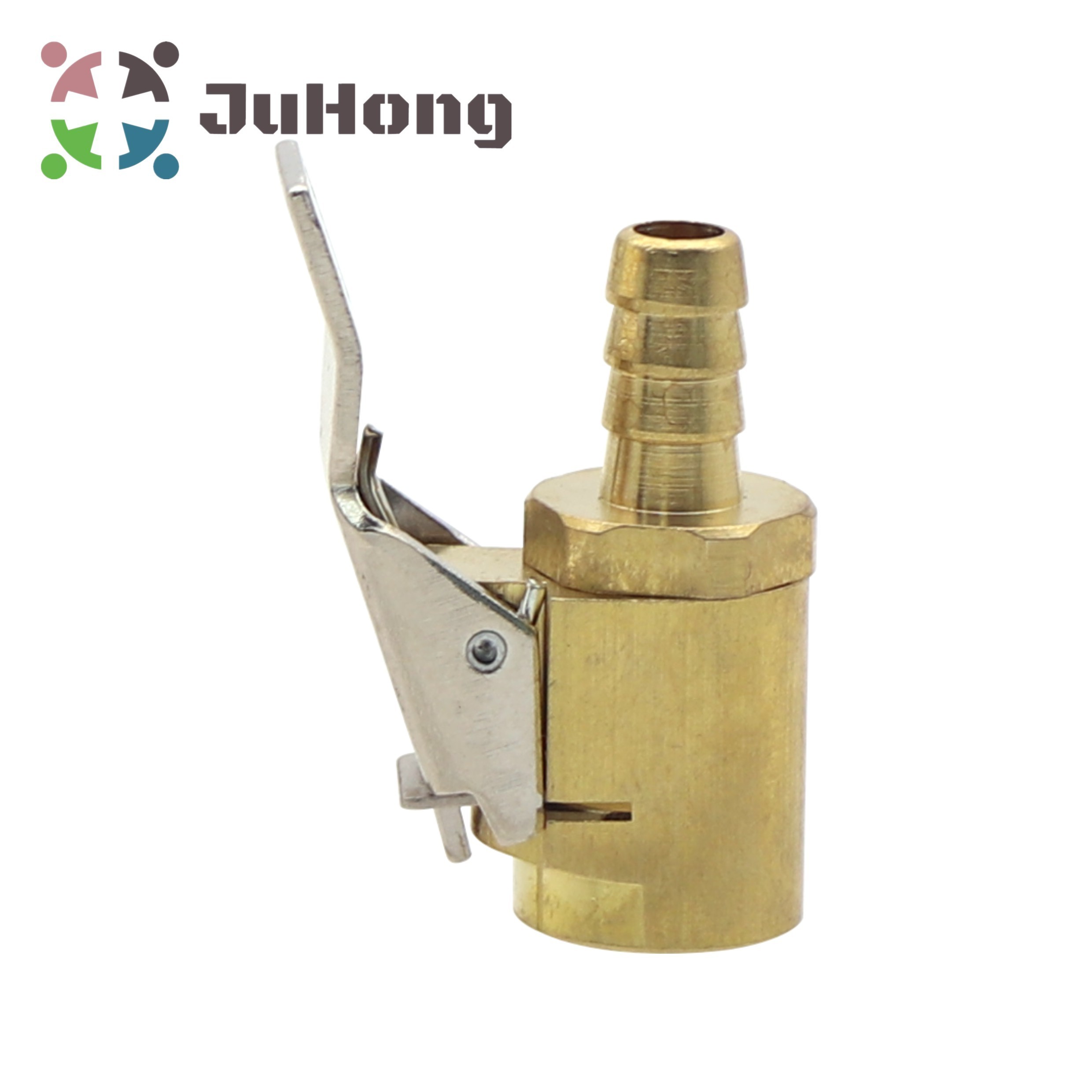 Large Bore Air Chuck 8mm 5/16 inch Hose Barb OTR Agricultural Tractor Clip-on Quick Coupler Brass Stem Fits TRJ650 Tire Valve