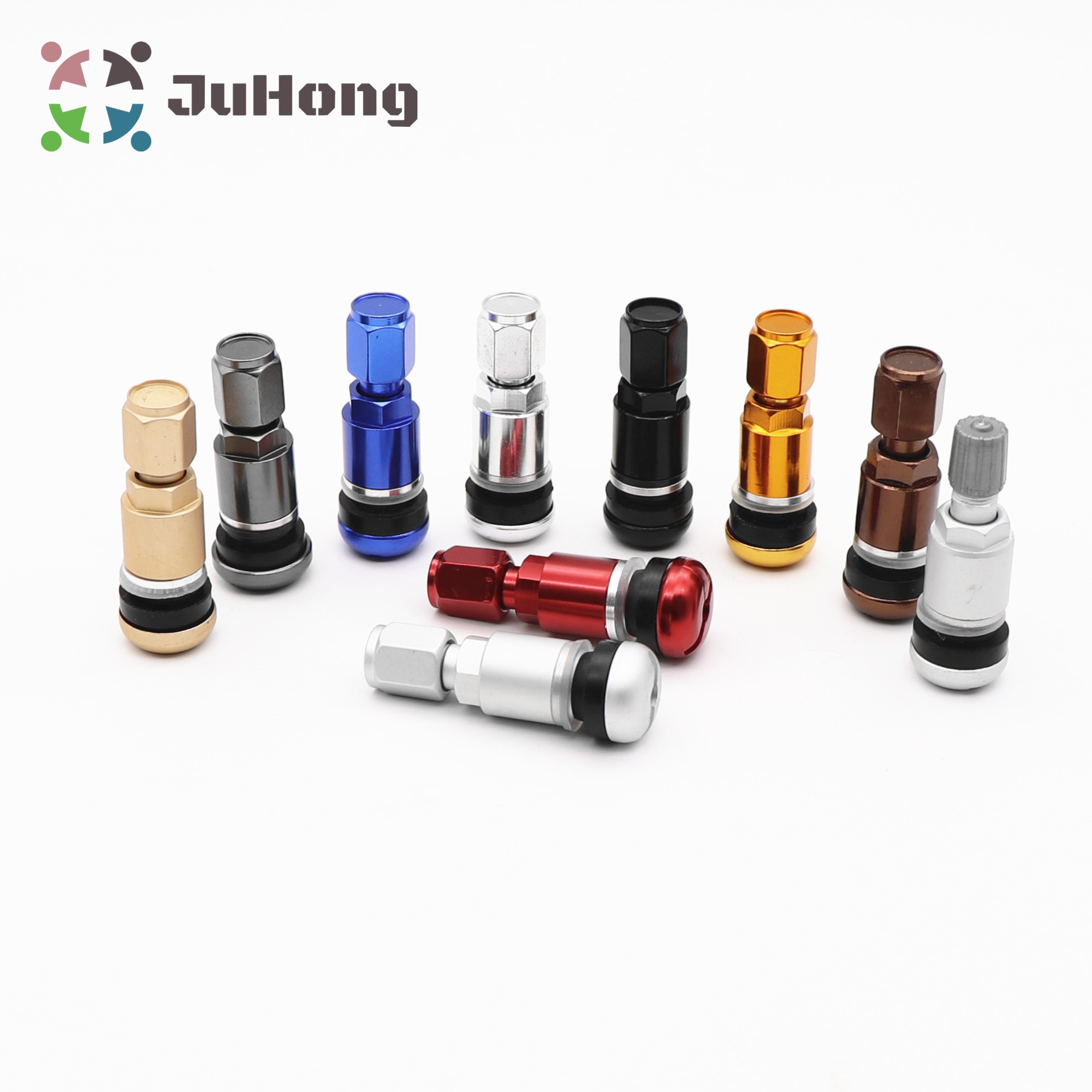 Plain Anodized MS525AL Aluminum Tire Valve Plastic Hex Fits Most Cars Standard Rim Hole Tire Repair Tools Alloy Wheel Tuning