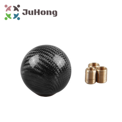 Universal Decorative Car Accessories Gear Bar Personality Real Carbon Fiber Round Ball  Head Manual Shift Knob