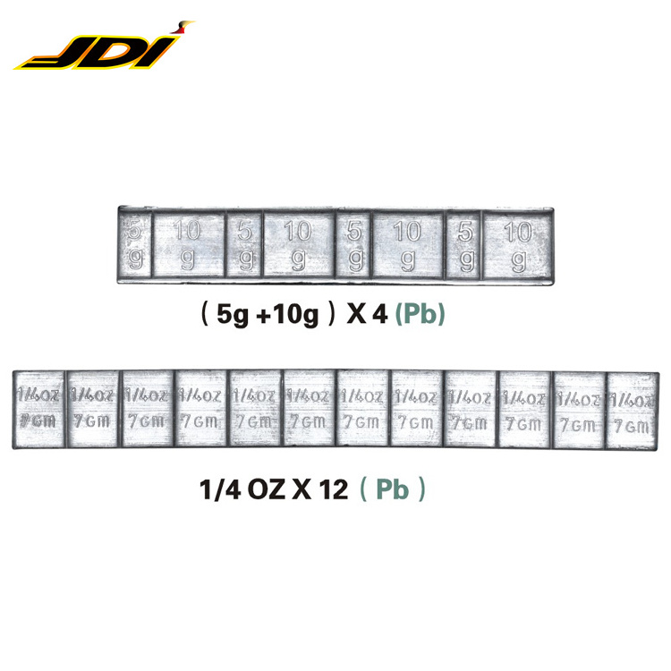 Pb/Lead Wheel Weight with adhesive tape (5g+10g)X4,5gx12 60g/strip