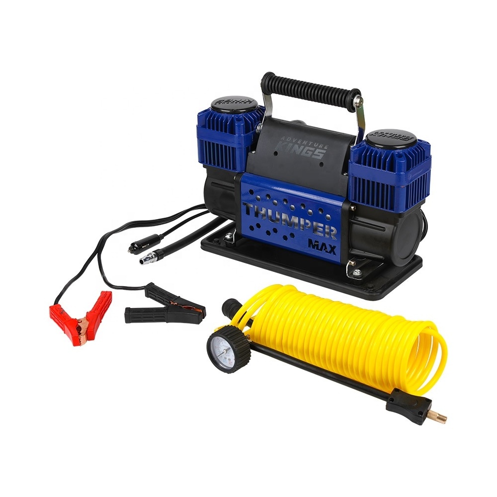 High quality two-cylinder high speed inflating  car air compressor DC 12V/24V 150PSI heavy duty tyre inflator