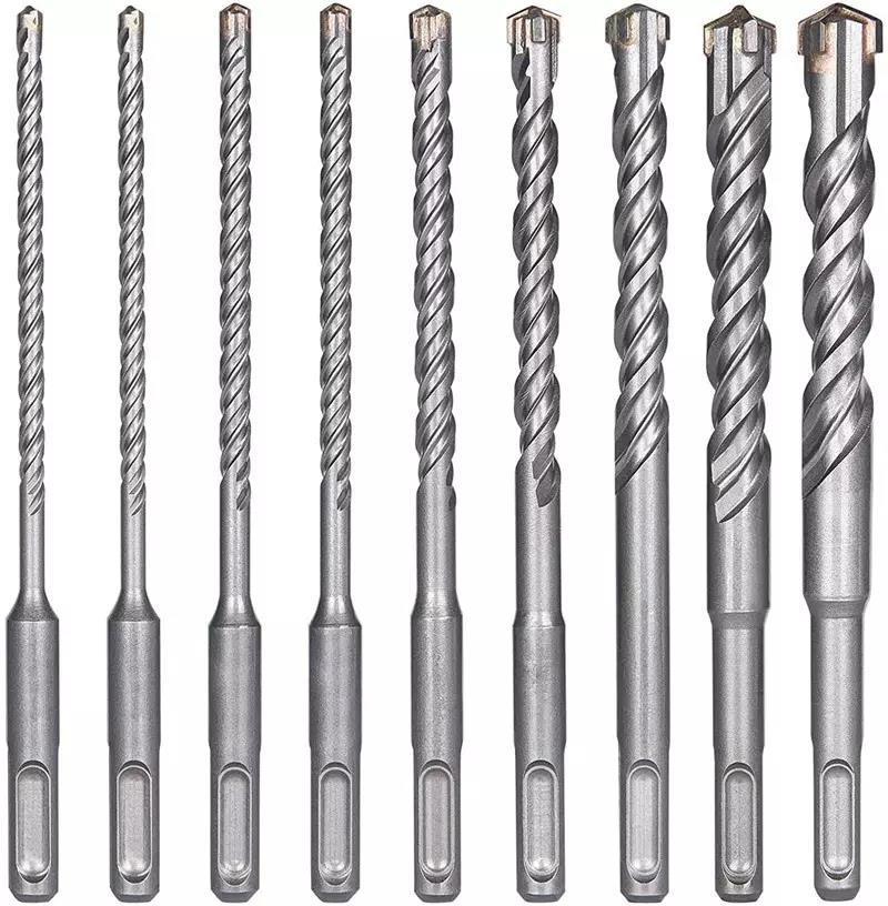 40CR Cross Tip 4 Cutters Double Flutes Copper Plating SDS Plus Hammer Drill bit for Concrete Masonry